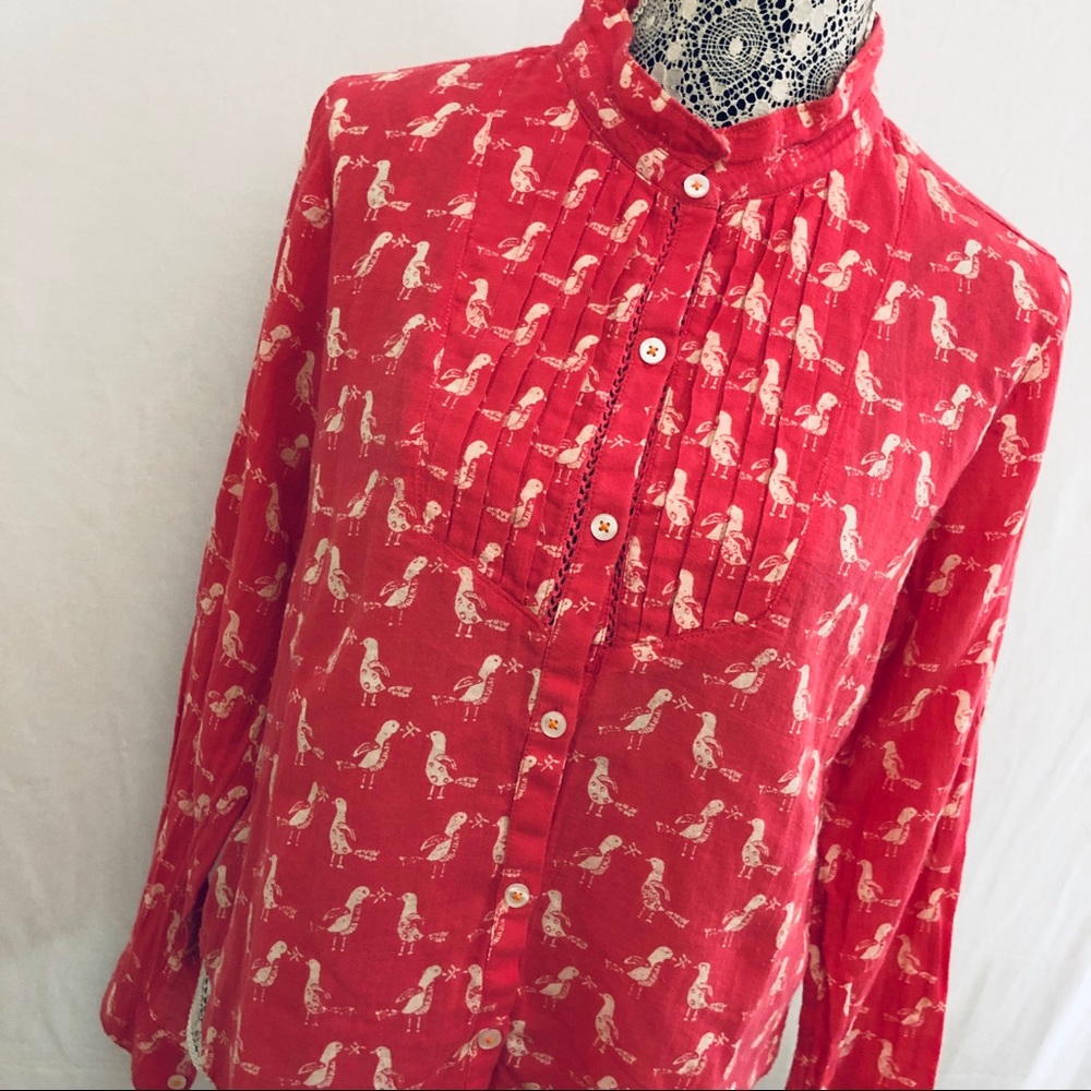 Anthropologie Ismay Bird Holding Horses pink sz 8